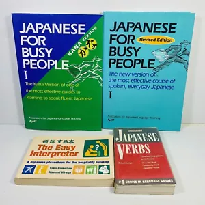 4 Lot Japanese Language- For Busy People Revised & Kana, Verbs, Interpreter - Picture 1 of 11