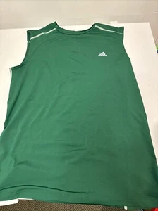 Adidas Climalite Mens Crew Neck Tank Top Green Size Large Sleeveless - Picture 1 of 7