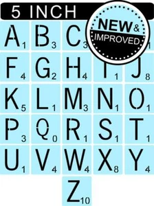 Scrabble Letters Stencil Kit - 5 Inch Tile Stencil - Reusable - Free Shipping  - Picture 1 of 5