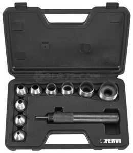 9-PC HEAVY DUTY HOLLOW PUNCH HOLE SET 5-32 MM PERFORATING TOOL FERVI 0081 - Picture 1 of 1
