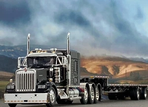 1/64 DCP KENWORTH W900L TRI AXLE W/ 72" AEROCAB & TRANSCRAFT STEPDECK TRAILER - Picture 1 of 8