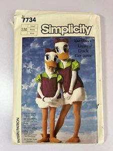 Costume Disney Vintage DAISY DUCK S7734 Adulto Taglia Small 32-34 Taglio Modello Cucito - Foto 1 di 2