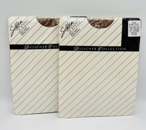 Collant vintage trasparenti in seta nylon calzetteria abbronzatura regina lotto 2 nuovi - Foto 1 di 3