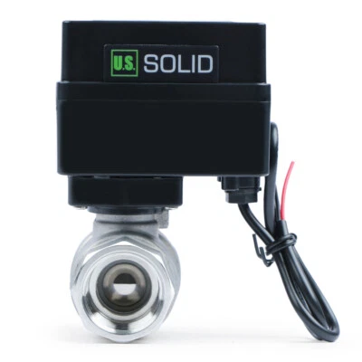 U.S. SOLID U. S. Solid Motorized Ball Valve w/ 3 Signal Lights 3/4in SS NC Black Casing
