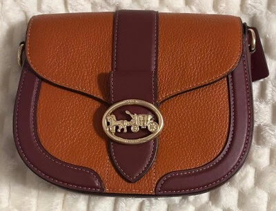 Bolsa de sillín Coach Georgie en bloques de colores CA212 Im/Sunset Multi  Foto 1 de 2