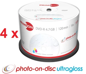 200 Primeon DVD-R photo on disc ultragloss glossy Bedruckbar Full Printable . - Bild 1 von 8