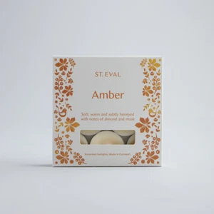 Tealights perfumados folclóricos ámbar St Eval, paquete de 9, cera 100 % natural, galardonada - Imagen 1 de 2