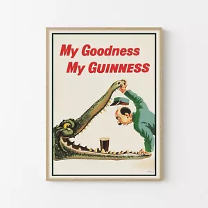 Guinness Vintage Poster Print | Retro Guinness Ad | Home Decor - Picture 1 of 7