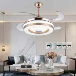42'' Invisible LED 7-Color Change Ceiling Fans with Lights and Bluetooth Speaker - Picture 1 of 17