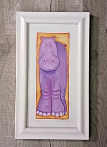 Vintage Hippo print Henry by Kate Mawdsley framed and signed - Picture 1 of 6