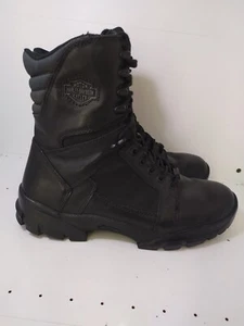 Harley Davidson Hennie wasserdicht schwarz Leder Motorradstiefel Damen 11M Vibram - Bild 1 von 7