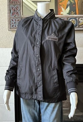 NUEVO CON ETIQUETAS Chaqueta Roots73 Canadá Mujer Grande Negra Botón a Presión Ibarra Chocolate Logo Foto 1 de 4