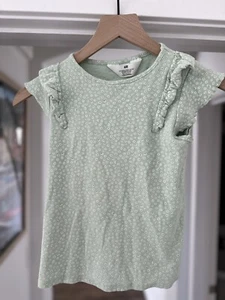 H&M Green Flower Print Shirt, Girl's Size 8/10 - Picture 1 of 3