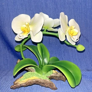 Vintage "Triple White Butterfly Orchid" Andrea by Sadek Bachmans 6"X6.5" - Picture 1 of 19