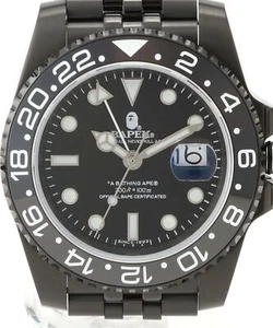 A BATHING APE Wrist Watch TYPE 2 BAPEX #2M Stainless Steel Band Round Black Dial - Picture 1 of 11
