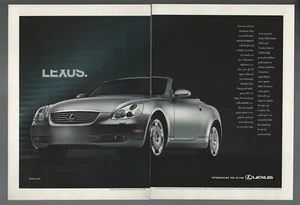 2001 LEXUS SC 430 2-page advertisement, Lexus convertible print ad - Picture 1 of 3