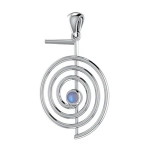 Peter Stone Anhänger Cho Ku Rei 925 Silber Energieanhänger Mondstein Reiki  - Bild 1 von 5