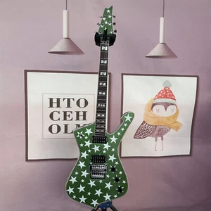Iceman Electric Guitar Candy green and silver sparkles Chrome Parts 6 Strings - Picture 1 of 23