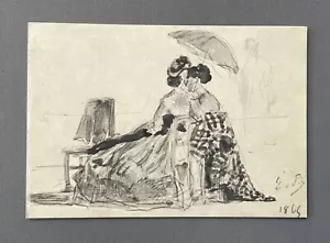 Carte De Voeux, d'Après Une Aquarelle d'Eugène Boudin - Imagen 1 de 2