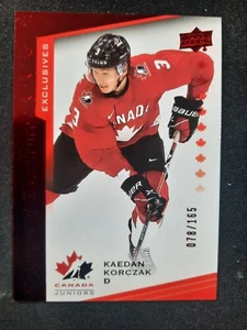 2021 Kaedan Korczak /165 Exclusives Program Of Excellence POE Canada Juniors 121 - Picture 1 of 2