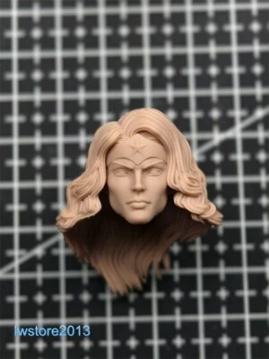Cabeza esculpida 1:6 Mujer Maravilla Niña tallada para figura de acción femenina de 12" juguetes corporales Foto 1 de 4