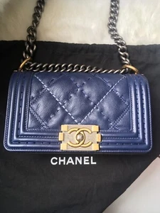 Chanel Boy Bag small blau blue Handbag Bag Limited Edition inkl. ID Card Dustbag - Bild 1 von 7