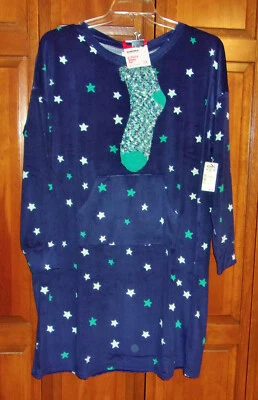 Camisola Sonoma Night Sleepshirt - Veludo Azul Marinho - MEIAS BÔNUS 1X NOVA - Imagem 1 de 4