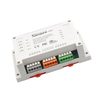 Sonoff 4CH Din Rail Mount WiFI Smart  Flashed With TASMOTA • 36.99£