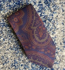 Corbata Ralph Lauren Etiqueta Púrpura Naranja Verde Azul Taupe Paisley Italia - Imagen 1 de 4