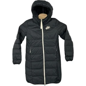 Chaqueta acolchada parka de pato relleno Windrunner reversible Nike NSW para mujer negra XS - Imagen 1 de 11