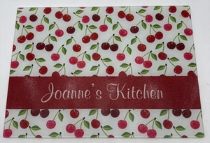 Counter Saver Glass Cutting Board 11"x15.5" Personalized Joanne's Kitchen NEW - Picture 1 of 6
