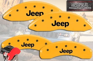 2025 "Jeep" Grand Cherokee Front + Rear Yellow MGP Brake Disc Caliper Covers 4pc - Picture 1 of 10