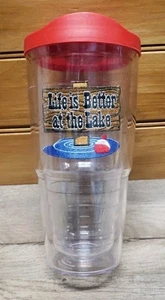 Tervis Insulated 24 Oz Tumbler ‘Life is Better at the Lake’ Embroidered Preowned - Picture 1 of 9