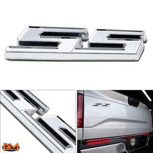 "SS" Polished Metal 3D Decal Silver Emblem For Chevrolet Camaro/Impala/Chevelle - Picture 1 of 2