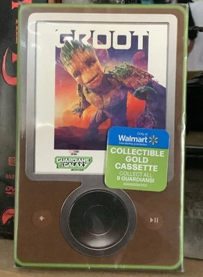 Guardians Of The Galaxy Vol 3, Awesome Mix Vol 3 Groot Walmart Gold Cassette NEW - Image 1 of 3