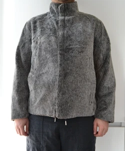 90s Vintage Mens EMPORIO ARMANI Jacket Grey Zip Coat Faux Fur Pockets Size 52 - Picture 1 of 12