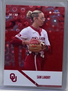 Sam Landry 2025 Onit Atleta Oklahoma Sooners Softbol Rojo Holo #32/50 - Imagen 1 de 2