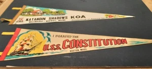 Zwei Filz Wimpel USS Constitution Boston, KOA Katahdin, Maine aus den 70er Jahren... - Bild 1 von 6
