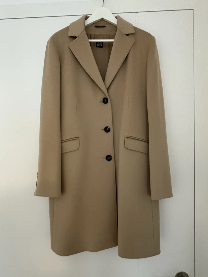 Cinzia Rocca Damen Mantel Braun Wolle Gr. 44 Neu - Bild 1 von 4