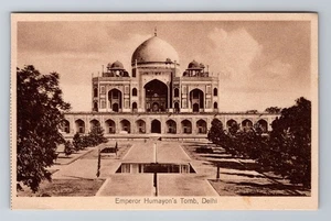 Delhi-Delhi India, Tomb of Emperor Humayon, Antique Vintage Souvenir Postcard - Picture 1 of 2