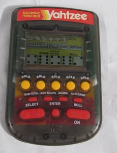 Yahtzee Electronic Game Vintage Milton Bradley Handheld - CLEAR BLACK - Working - Picture 1 of 4
