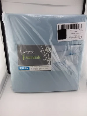 Juego de sábanas de seis piezas Layered Essentials Queen 100 % rayón de bambú Foto 1 de 4