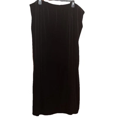 Maxi falda larga de terciopelo August Silk para mujer negra mezcla de poliéster 3X cintura elástica Foto 1 de 4