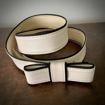 Cinturón con lazo Kate Spade hueso blanco y negro talla S cuero Foto 1 de 4