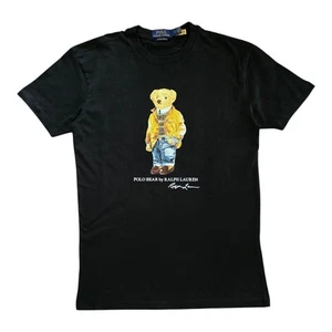 Polo Ralph Lauren Men's Polo Bear Custom Slim Cotton Jersey T-Shirt Black - Picture 1 of 11
