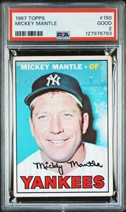 1967 TOPPS 150 MICKEY MANTLE PSA 2 127976793 - Picture 1 of 2
