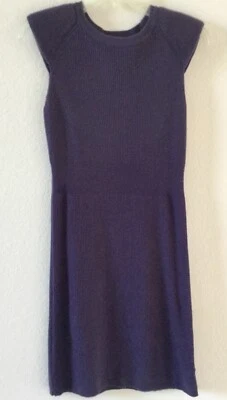 Kenneth Cole New York Size PM Eggplant Fitted Cap Sleeve Knit Sweater Dress Foto 1 de 4