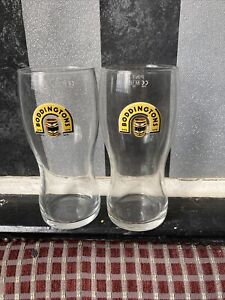 2 X Boddingtons pint glasses genuine glass home bar pub 