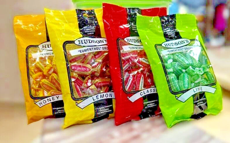 Hudson's Eumenthol Drops Candy Soothing Refreshing 100g - 4 Packs - Image 1 of 4