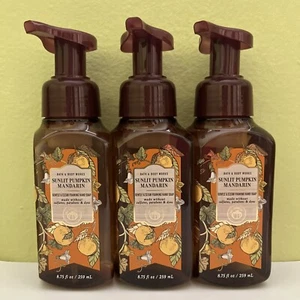 (3) Bath & Body Works SUNLIT PUMPKIN MANDARIN Gentle Foaming Hand Soap NEW - Picture 1 of 2